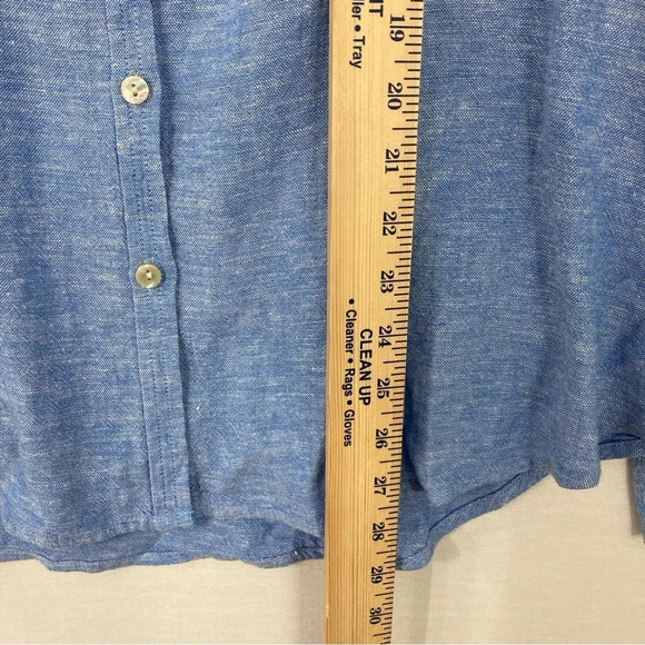 New Orvis Light Blue Linen Blend Long Sleeve Button Down size XL - Picture 7 of 11